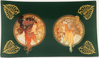 Mucha Goddess Green tray